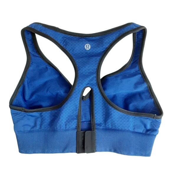 Lululemon Go Steady Seamless Sports Bra Racerback Blue Womens 4 Athletic Dance - Picture 2 of 6
